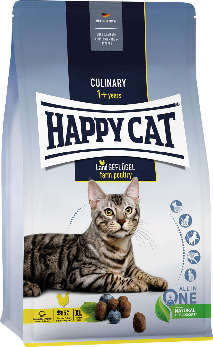 HAPPY CAT Katzen-Trockenfutter Culinary Adult Land Geflügel 300 g